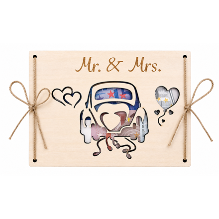 Holz Geldkarte Mr & Mrs