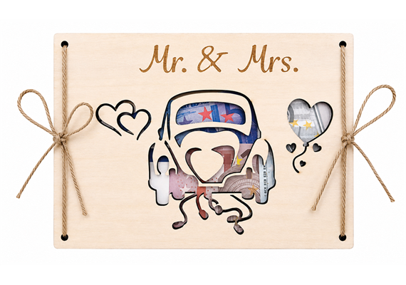Holz Geldkarte Mr & Mrs | Bild 1