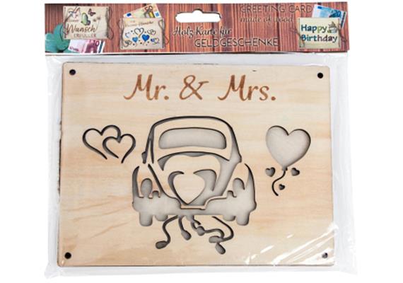 Holz Geldkarte Mr & Mrs | Bild 2