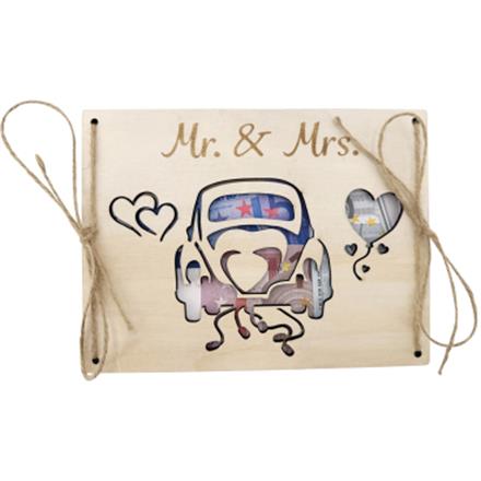 Holz Geldkarte Mr & Mrs