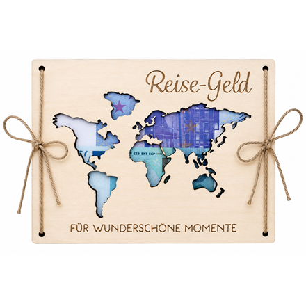 Holz Geldkarte Reisegeld