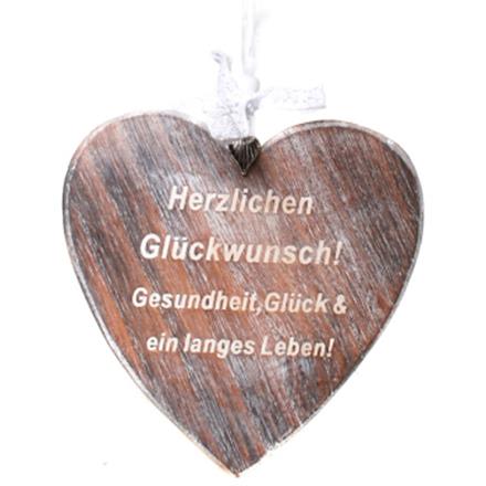 Holzherz Glückwunsch