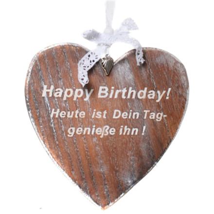 Holzherz Happy Birthday
