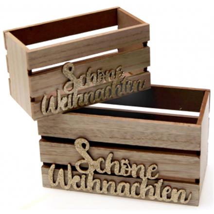 Holzkisten Weihnachten (2er-Set)