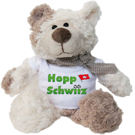 Hopp Schwiiz weiss Plüschbär