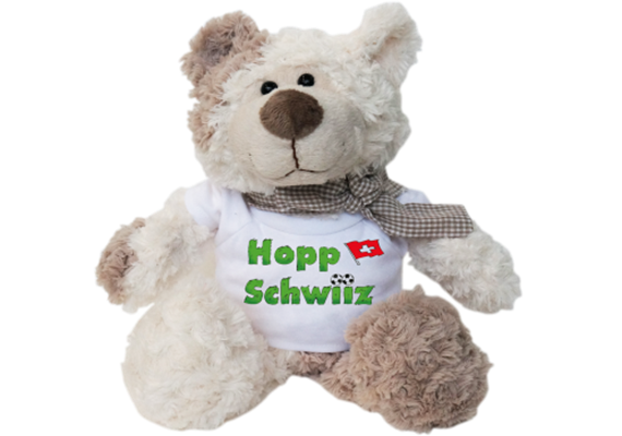 Hopp Schwiiz weiss Plüschbär