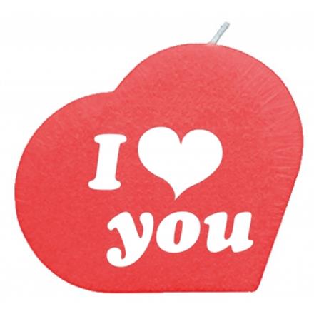 I love you Herzkerze (rot)