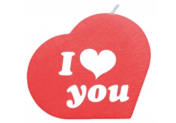 I love you Herzkerze (rot)