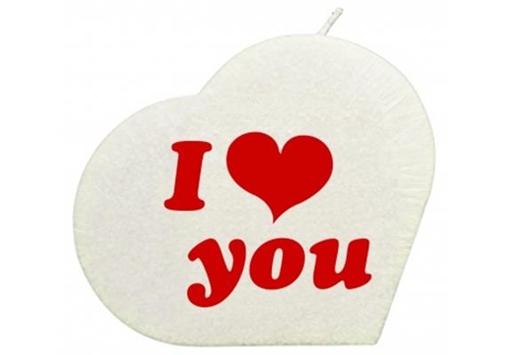 I love you Herzkerze (weiss)