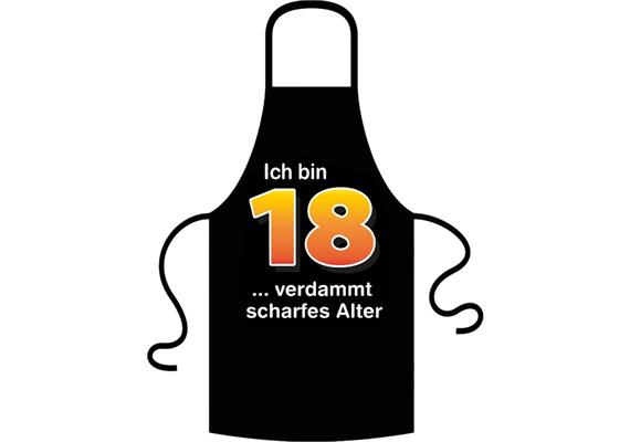 Ich bin 18 Schürze - Textilfarbe schwarz | Bild 1
