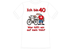 Ich bin 40 Velo T-Shirt - M