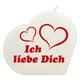 Ich liebe Dich Herzkerze (weiss)