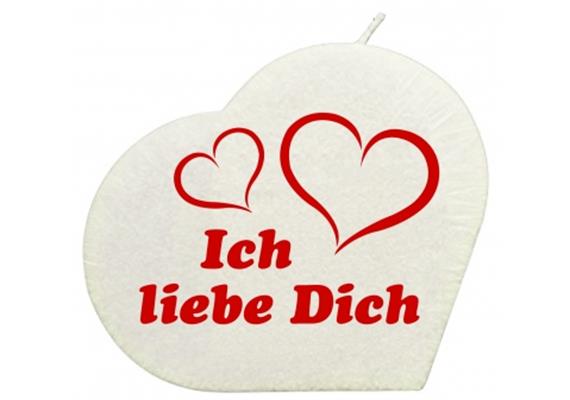 Ich liebe Dich Herzkerze (weiss)