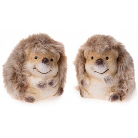 Igel mit Plüsch sitzend (5 cm)