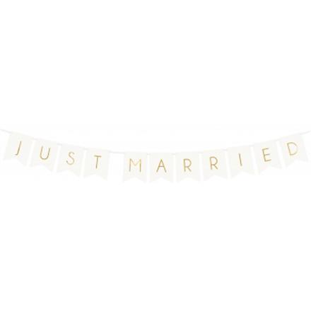 Just Married Banner Girlande weiss