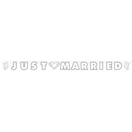 Just Married Girlande silber