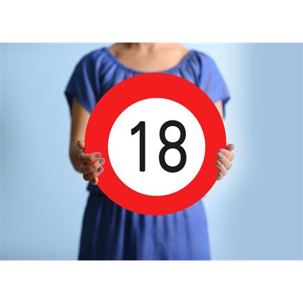 Karton Verkehrstafel 18.Geburtstag