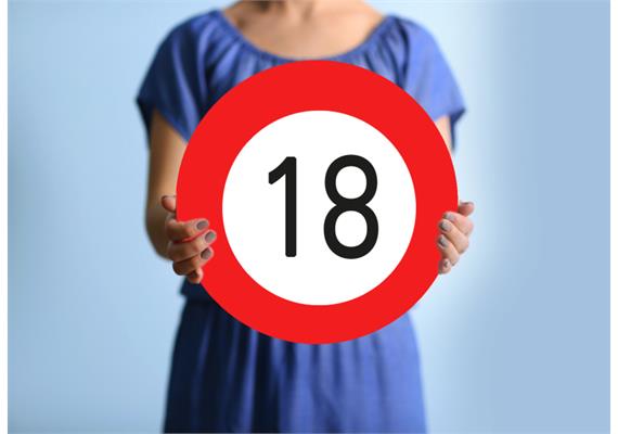 Karton Verkehrstafel 18.Geburtstag