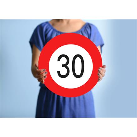Karton Verkehrstafel 30.Geburtstag
