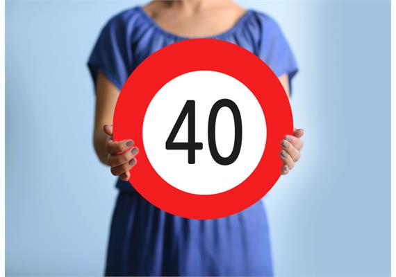 Karton Verkehrstafel 40.Geburtstag