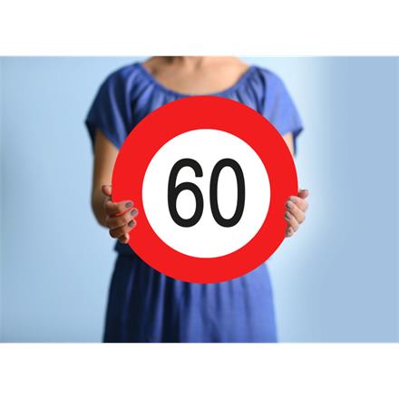 Karton Verkehrstafel 60.Geburtstag