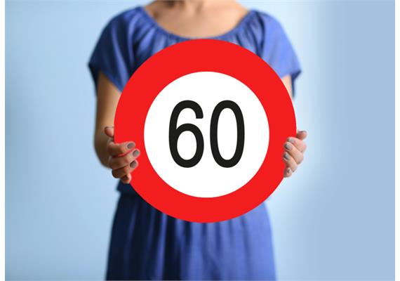 Karton Verkehrstafel 60.Geburtstag