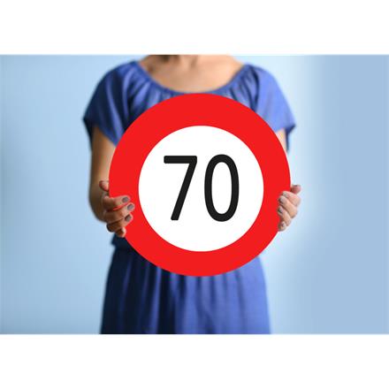Karton Verkehrstafel 70.Geburtstag