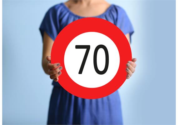 Karton Verkehrstafel 70.Geburtstag