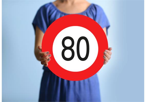 Karton Verkehrstafel 80.Geburtstag