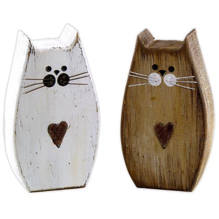 Katzen Holzfiguren (15,5 cm)