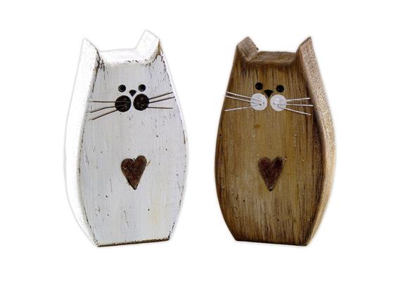 Katzen Holzfiguren (15,5 cm)