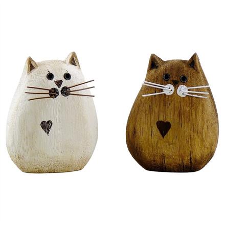 Katzen Holzfiguren (7 cm)