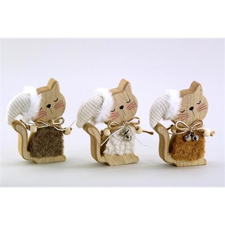 Katzen Winter Holzfiguren (11 cm)