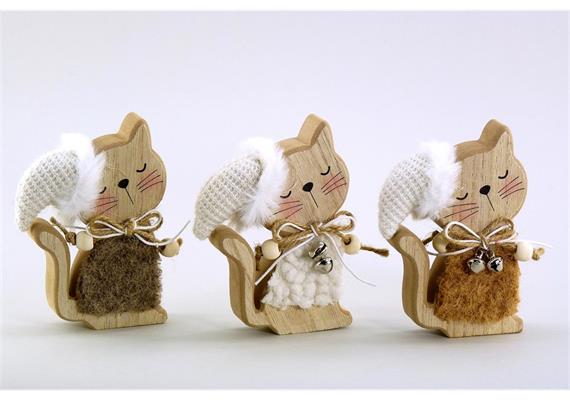 Katzen Winter Holzfiguren (11 cm)