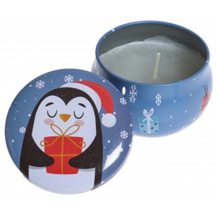 Kerzen in Weihnachtsdosen