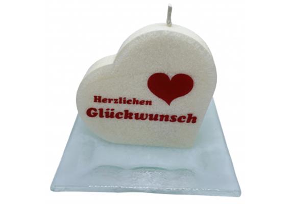 Kerzenteller Glas weissopal | Bild 2