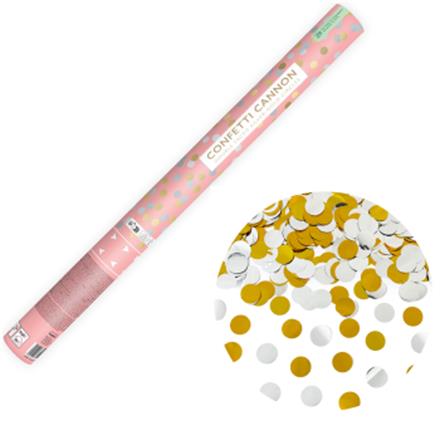Konfettikanone Schnipsel silber & gold 60 cm