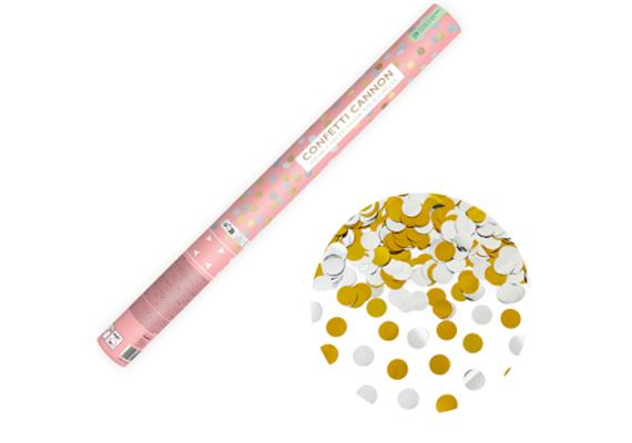 Konfettikanone Schnipsel silber & gold 60 cm | Bild 1