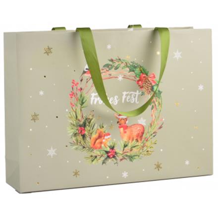Kranz Reh Geschenktasche (quer)