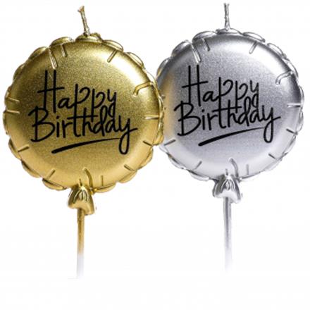 Kuchenkerzen Ballon Happy Birthday