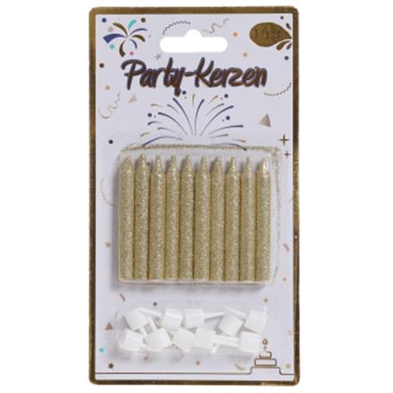 Kuchenkerzen Glitter gold