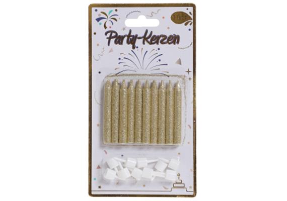 Kuchenkerzen Glitter gold