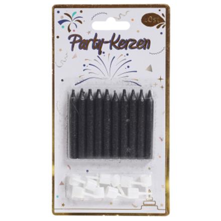 Kuchenkerzen Glitter schwarz
