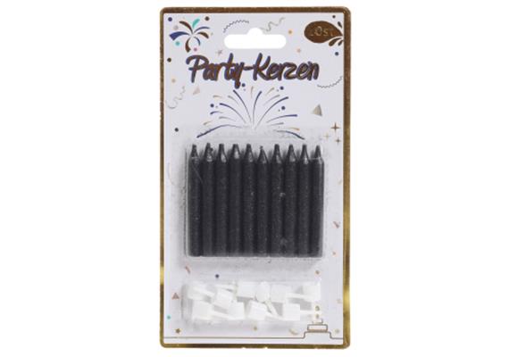 Kuchenkerzen Glitter schwarz