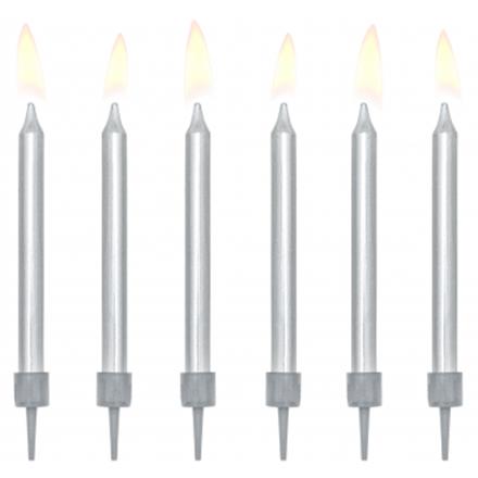 Kuchenkerzen kurz silber