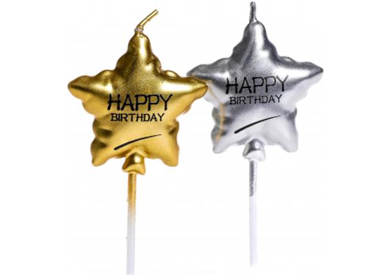 Kuchenkerzen Stern Happy Birthday | Bild 1