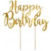 Kuchenstecker Happy Birthday gold