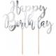 Kuchenstecker Happy Birthday silber