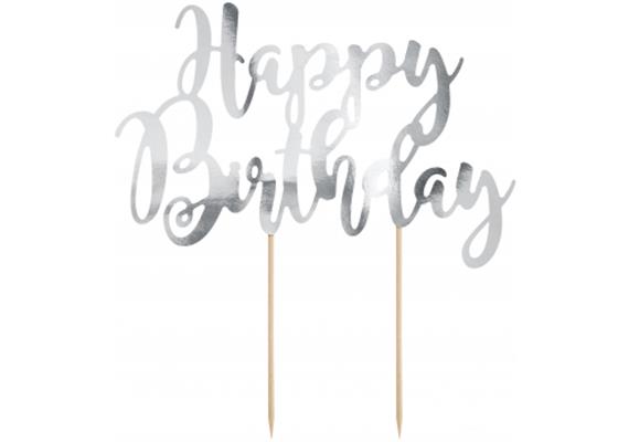 Kuchenstecker Happy Birthday silber | Bild 1