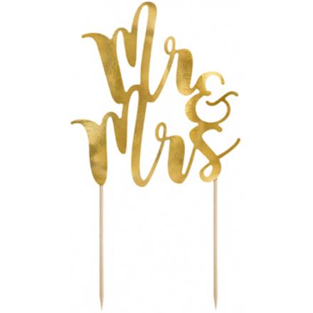 Kuchenstecker Mr & Mrs gold